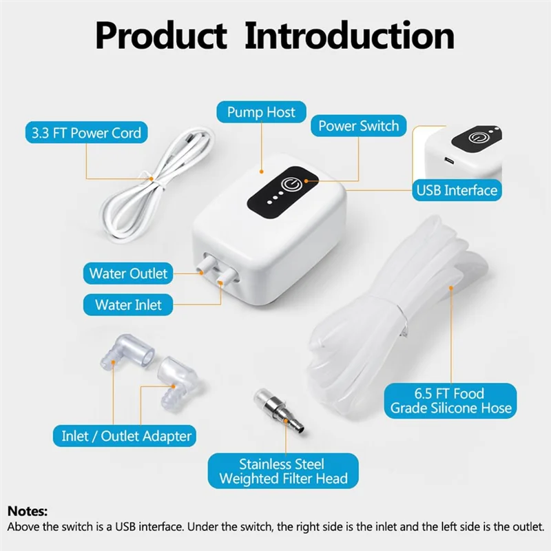 Description Picture 6 of itemB82B-Rechargeable USB Electric Auto Siphon Pump Electric Auto Siphon Pump For Home Brew, Wine, Beer, Beverages