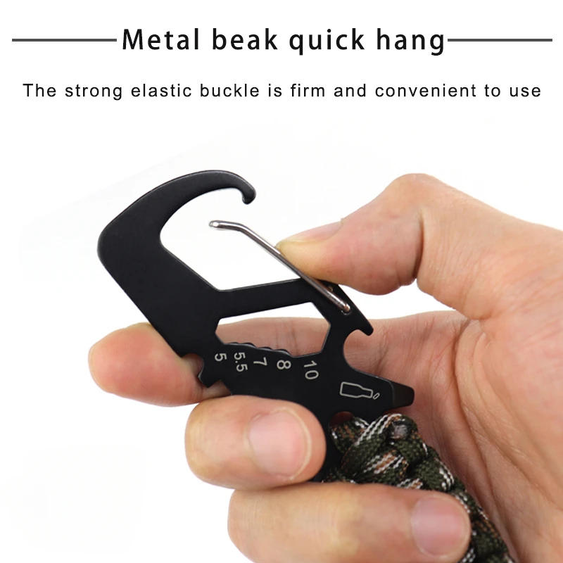 Description Picture 4 of itemMulti-functional Stainless Steel Woven Keychain, Paracord Climbing Hiking Carabiner, EDC Lanyard for Outdoor