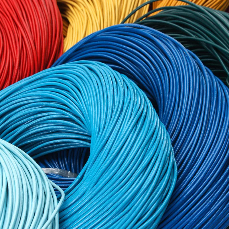 Description Picture 5 of item2mmx5m Colorful 100% Genuine Cow Leather Round Thong Cord Leather Cord String Rope for Handmade DIY Leathercraft Accessories