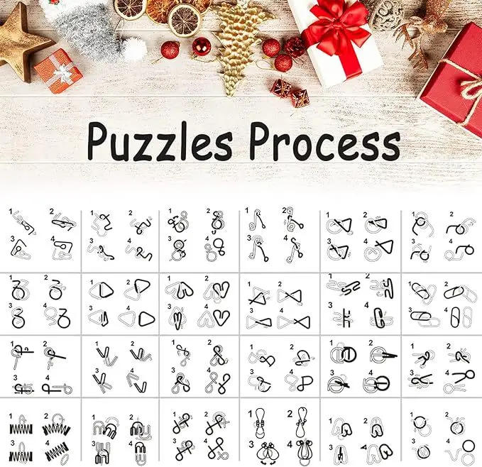 Description Picture 2 of item2025 Metal Puzzle Toy Advent Calendar Kit 24 Days Christmas Advent Calendar Christmas Gift For Kids Teens Countdown Calendar