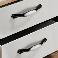 Chinese Vintage Cabinet Handles Zinc Alloy Door Kitchen Knobs Cabinet Pulls Black White Drawer Knobs Furniture Handle