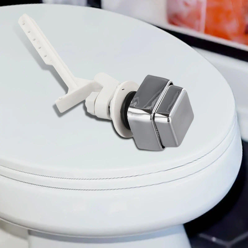 Description Picture 6 of itemToilet Side Push Button Flush Lever Handle Toilet Tank Replacement Universal Flush Side Wrench Switch Square Side Button