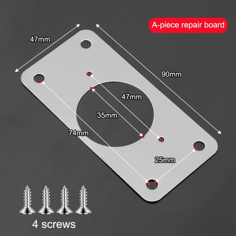 Description Picture 6 of item1/8Pairs Stainless Steel Hinge Repair Plate Kitchen Cabinet Door Hinges Mounting Screw Fixing Brackets Furniture Hardware Tools