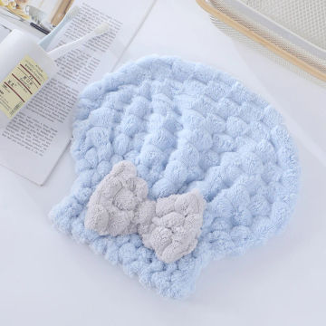 Magic Microfiber Hair Drying Towel Super Absorbent Hair Dry Wrap With Button Soft Bath Shower Cap Lady Turban Head