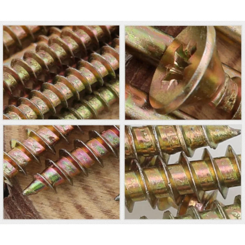 Description Picture 4 of itemCross Flat Head Wood Screws M5 High-Strength Screw Drywall Screw Woodworking Hardened Color Zinc-plated Countersunk Cross Screw