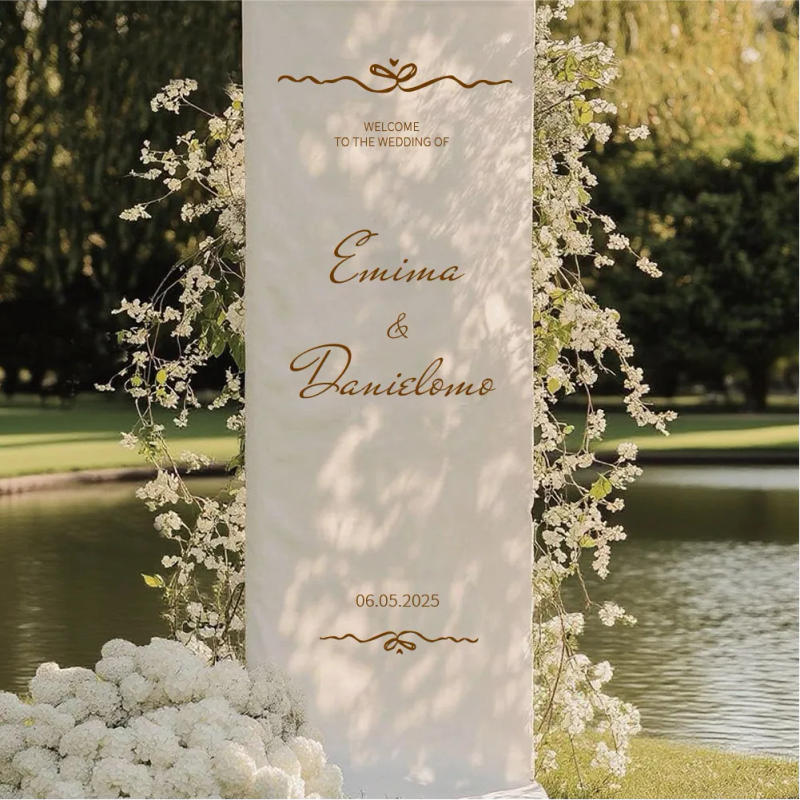 Description Picture 4 of itemWedding Customization, Welcome Sign, Fabric Wedding Sign, White, Wedding Welcome Sign, Wedding Decoration, Linen Bridal Wedding Sign, Outdoor Wedding