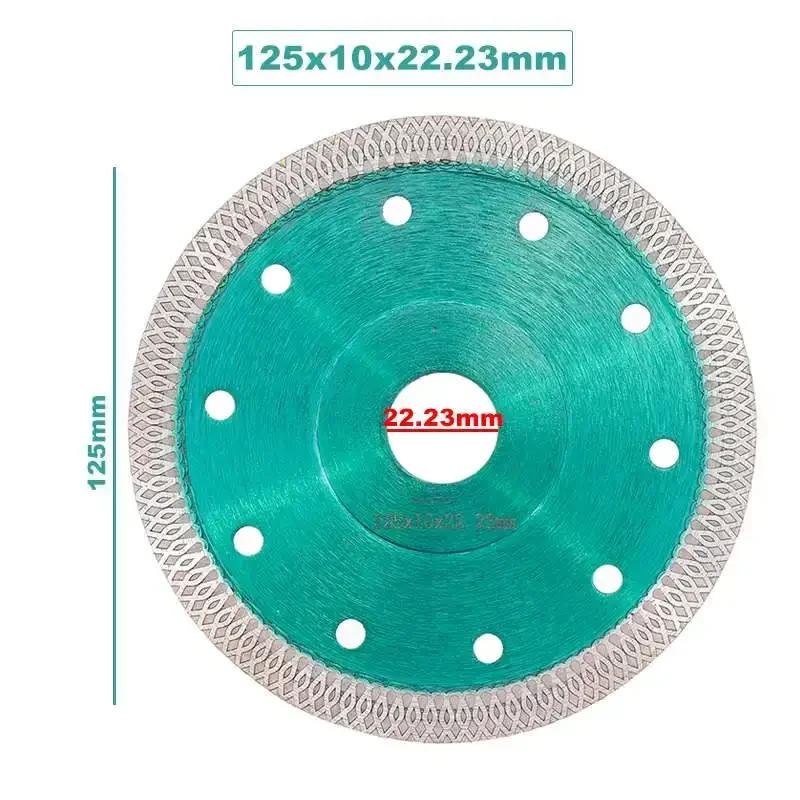 Description Picture 6 of item105/115/125mm for Porcelain Ceramic Tile Green Diamond Saw Hot pressed sintered Mesh Turbo blade Cutting Disc Diamond Wheel