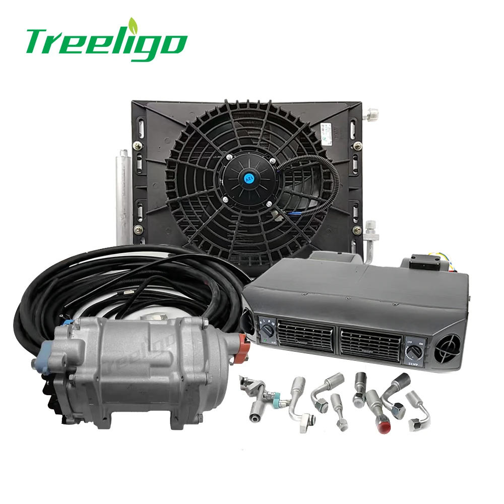Description Picture 2 of itemUnder dash car vehicle universal electric ac compressor kit 12v air conditioner