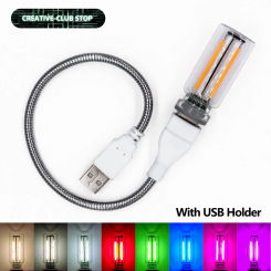 USB Touch Control Touch Switch LED Filament Desk Lamp Light Bulb USB Power Cable Extension Cord Flexible Metal Hose Night Light