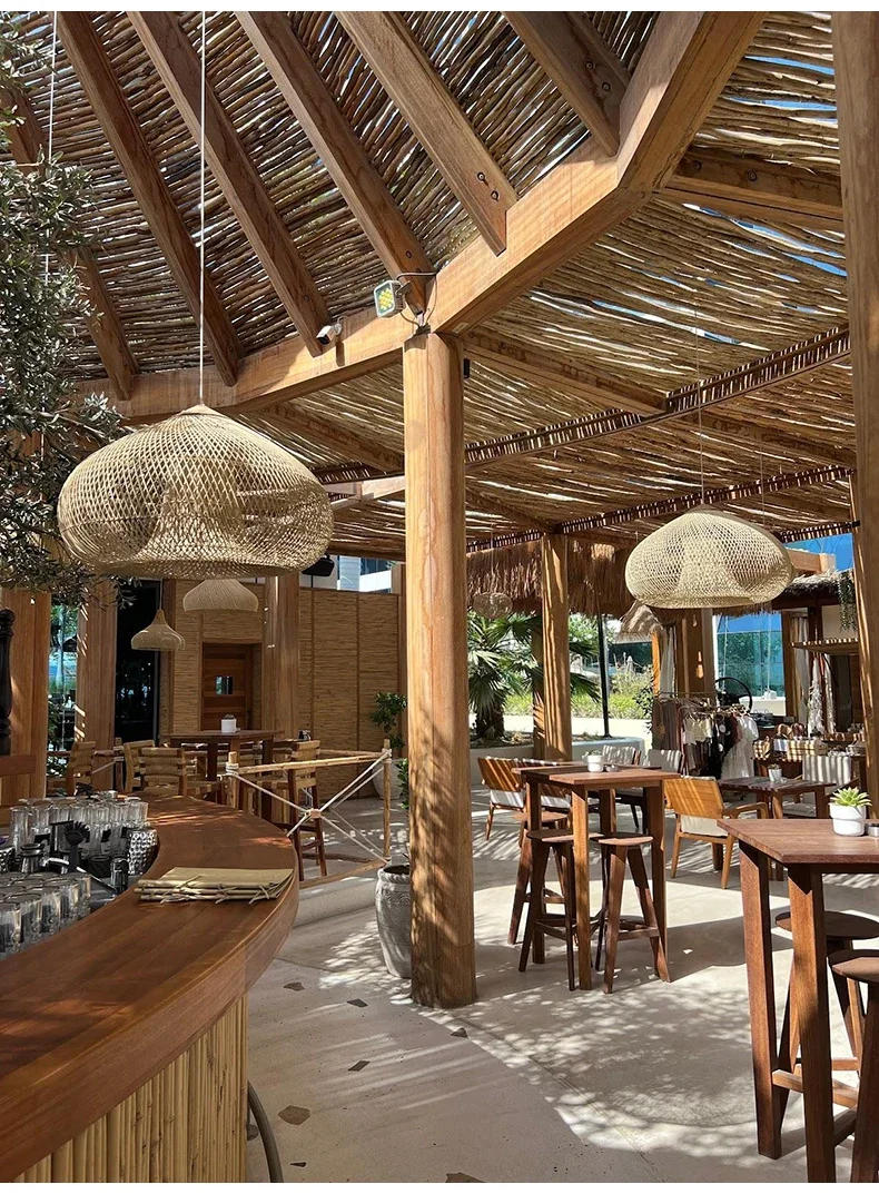 Description Picture 5 of itemSoutheast Asian Rattan Lamps Handmade Pendant Lights Hight Quality Dining Room Restaurant Kitchen Light Fixtures Loft Luminaries