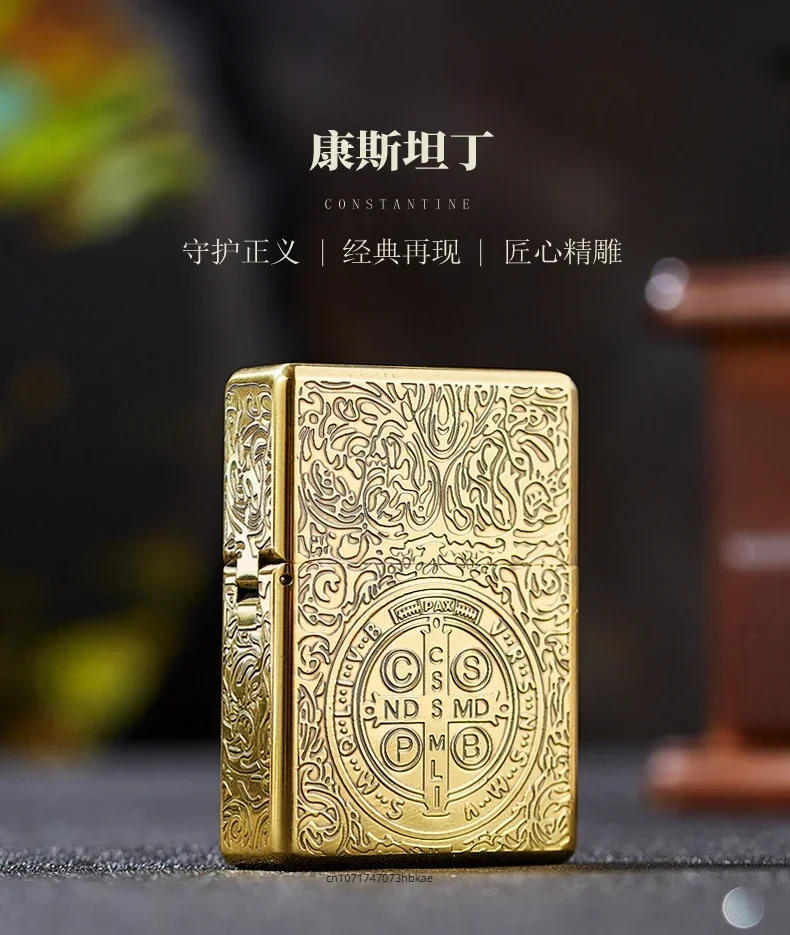 Description Picture 2 of itemAuthentic Zorro Retro High-End Waterproof Sealed Armor Constantine Kerosene Lighter Heavy Duty Metal Gasoline Lighter Men's Gift