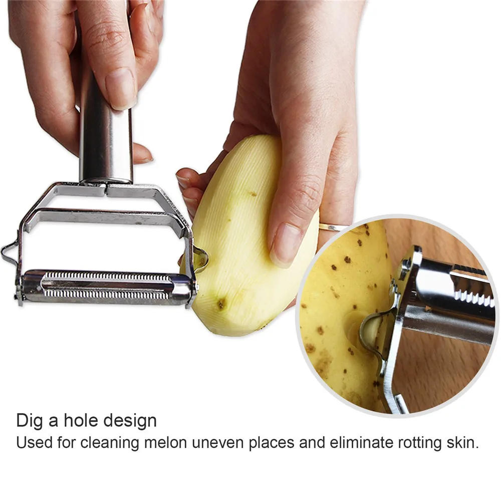 Description Picture 5 of itemStainless Steel Peeler Fruit Vegetable Melon Potato Carrot Cucumber Multifunction Grater Julienne Peeler Slice Home Kitchen Tool