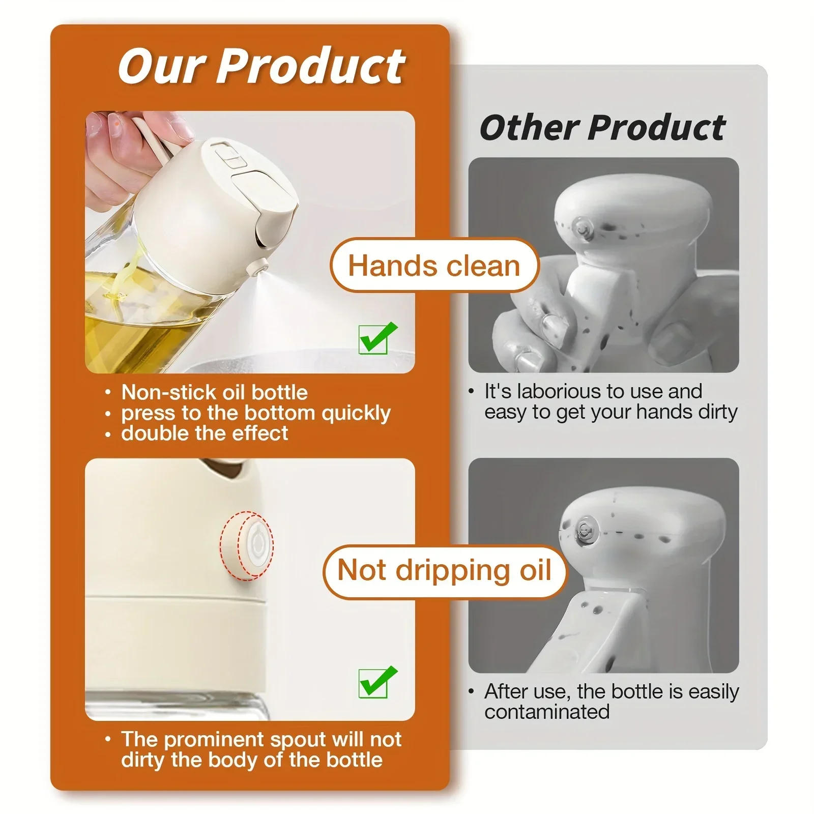 Description Picture 6 of itemOlive Spray Dispenser Oil Dispenser Bottle for One Kitchen Oil Spray Oil Polisher Bottle Kitchen Storage for Camping Bbq Baking