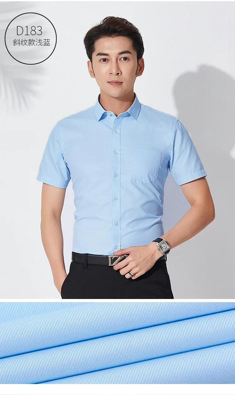 Description Picture 6 of itemPlus Size 8XL 7XL 6XLSummer Men Shirt Short Sleeved Fashion Solid Twill Plain Male Shirts Formal Business White Camisa Masculina