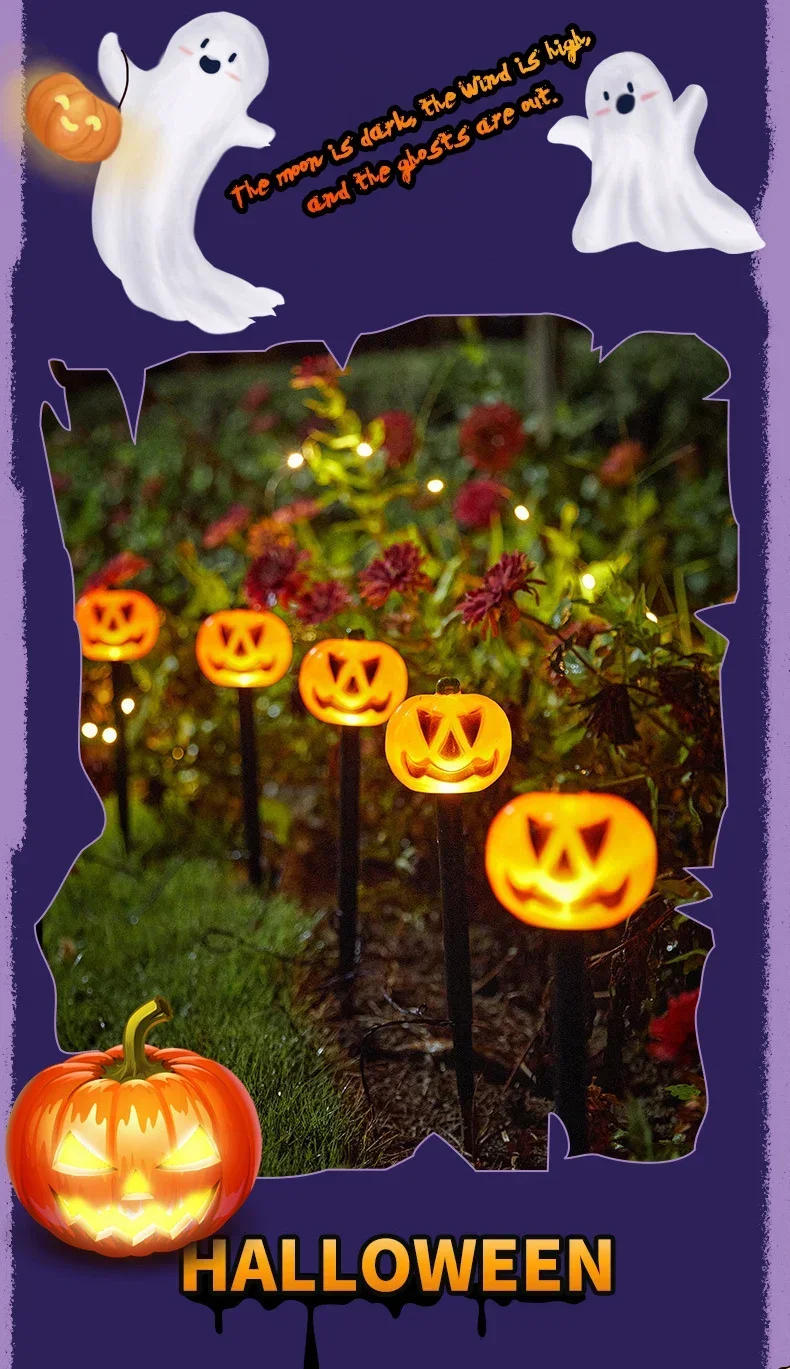 Description Picture 6 of itemOutdoor Solar Lights Pumpkin Light Halloween Decorative Light Waterproof Floor Mounted Lawn Garden Courtyard Landscape Lanterns