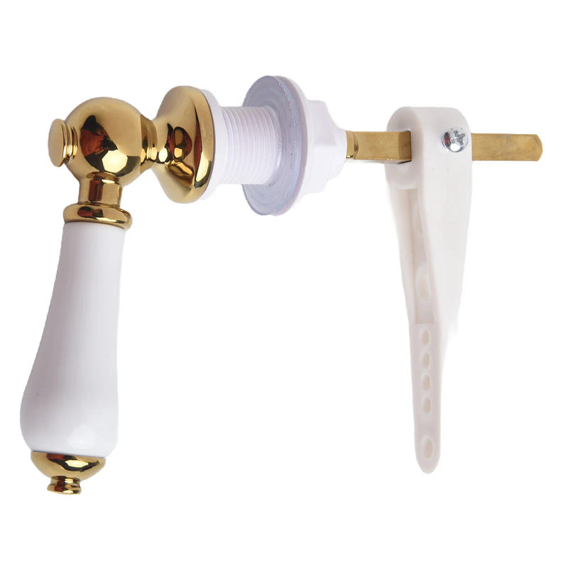 Description Picture 4 of itemTraditional Porcelain & Gold Victorian White Toilet Cistern Lever Flush Handle Replacement Toilet Tank Flushing Tank Flush