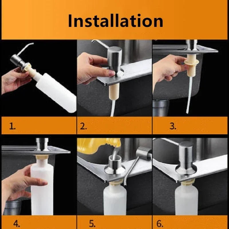 Description Picture 5 of item1PCs 300ml Bathroom Faucet Sink Soap Dispenser Liquid Soap Lotion Dispenser Pump Kitchen Storage Holder Bottle Replace Bottle