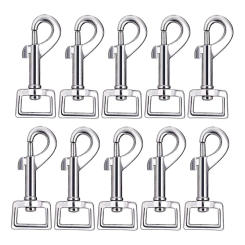 10Pcs Swivel Snap Hooks, Metal Heavy Duty Square Eye Clasp Buckle Trigger Clip Multipurpose for Spring Pet Buckle, Key Chain
