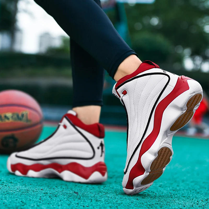 Description Picture 4 of itemSuper Cool Men Basketball Shoes Brand Sport Shoe Couples High Top Basketball Training Shoes Boys Leather Basketball Boots Unisex