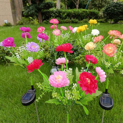 LED Solar Lotus Flower Lights IP55 Outdoor Waterproof Lawn Lamp for Pathway Wedding Holiday Garden Decoration Solar Flowers Lamp