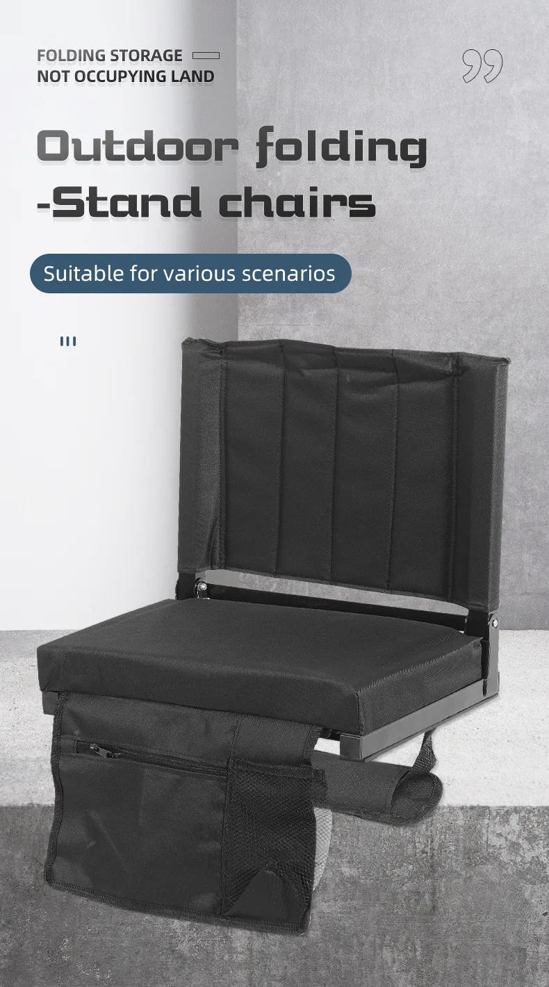 Description Picture 3 of itemIN STOCK Outdoor Stadium Stand Portable Folding Camping Backrest Foldable Watching Chair