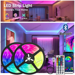 LED Strip Lights 5m 10m 15m 20m for Room Decoration 5050 RGB Led  Tape Ice Lights Bluetooth Remote 2024 TV Backlight Led Lights