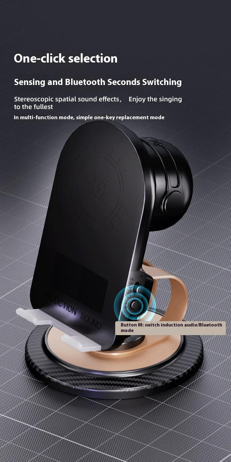 Description Picture 6 of itemBasix Induction Speaker Phone Holder Multi-functional Wireless Induction Audio Phone Holder for iPhone Android Inductio Playback