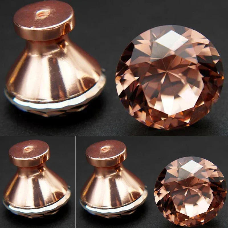 Description Picture 3 of item1PC Rose Gold Rhinestone Door Knob Cabinet Drawer Cupboard Wardrobe Kitchen Pull Handle Door Pulls Hardware Cabinet Accessories