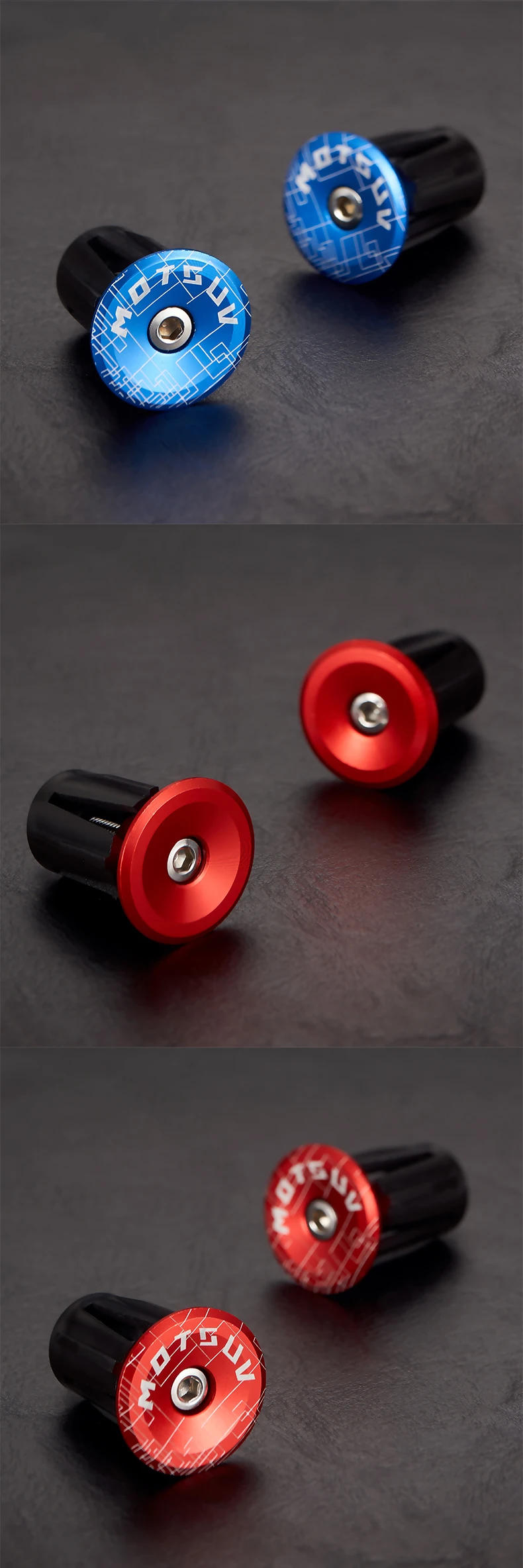 Description Picture 4 of itemBicycle Handbar Grips with 1Pair Alluminium Alloy End Plugs,Rubber, Non-slip,Bilateral Lock Cycling
