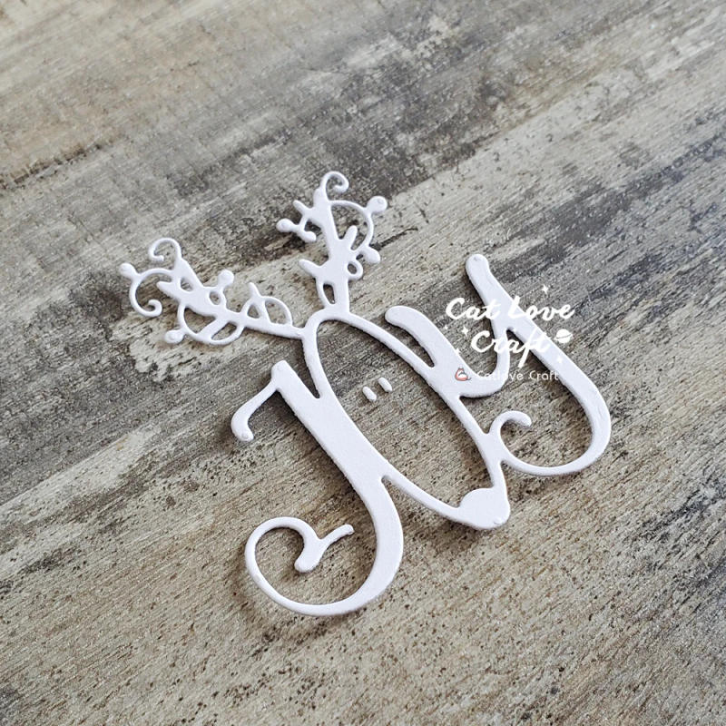 Description Picture 6 of itemCatlove Christmas JOY Word Deer Metal Cutting Dies Scrapbooking Mold Stencil Die Cuts Card Making DIY Craft Embossing New Dies