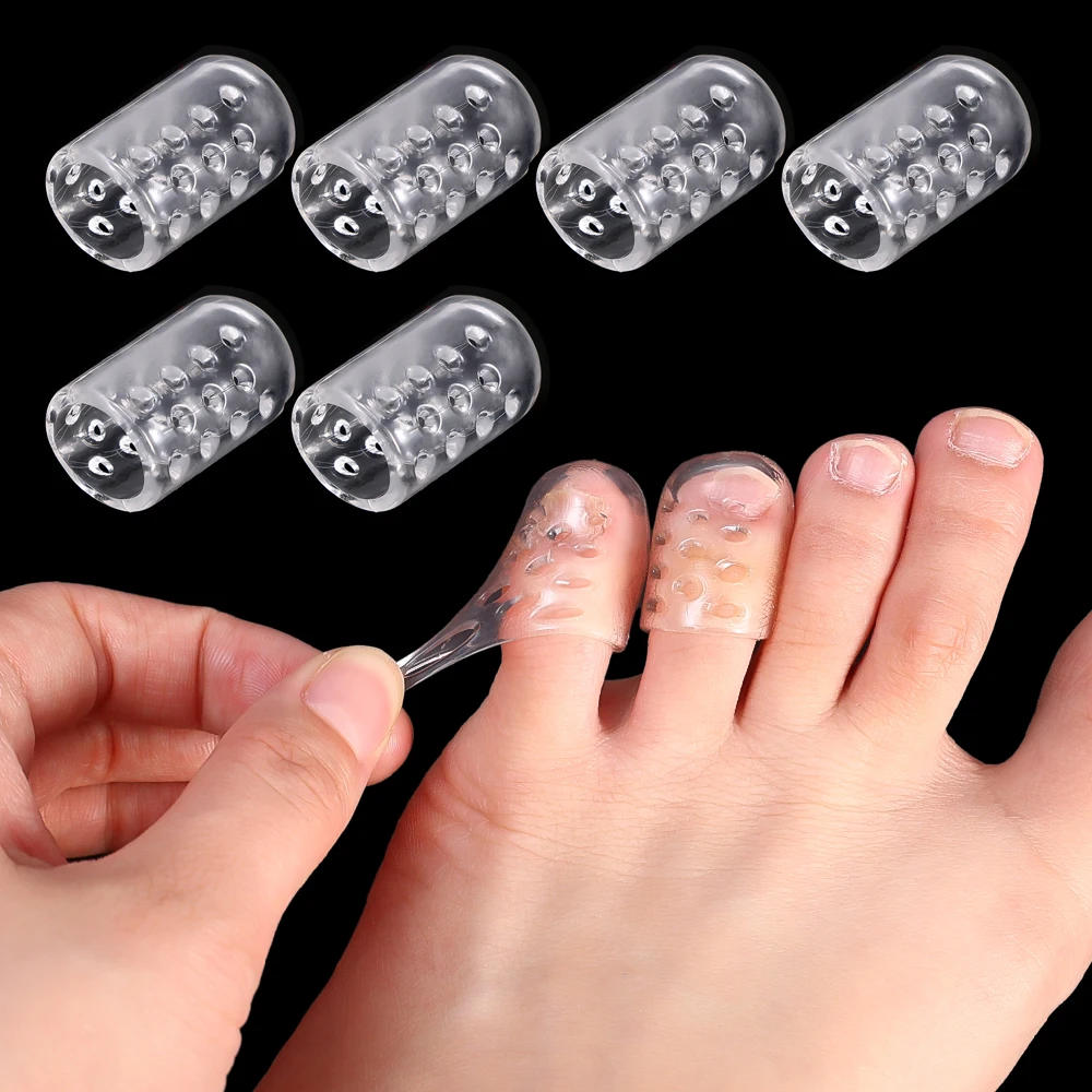 Description Picture 2 of item20pcs Transparent Silicone Toe Caps Anti-Friction Breathable Toe Protector Prevents Blisters Toe Caps Cover Protectors Foot Care