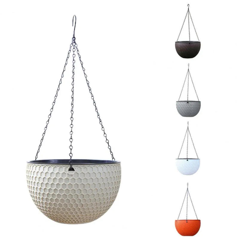 Description Picture 5 of itemHanging Flower Basket Resin Plant Hanger Multifunctional Practical Outdoor Garden Hanging Plant Pot for Restaurant