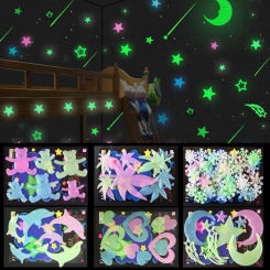 Luminous Butterfly Snowflake Dolphin Wall Stickers Glow In The Dark Decal for Kids Baby Room Bedroom Christmas Home Decoration