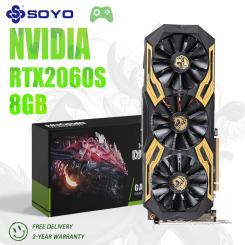 SOYO NEW RTX2060Super 8GB gaming graphics card GPU GDDR6 256BIT PCIe x16 3.0 HDMI-compatible with DP, suitable for desktop PC