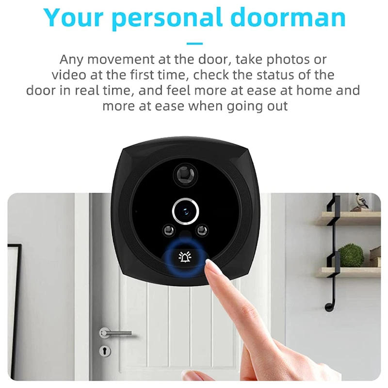 Description Picture 4 of item4.5" Monitor Digital Peephole Door Viewer LCD Screen Video Doorbell Camera 145 Degree Angle PIR Night Vision Motion Detection