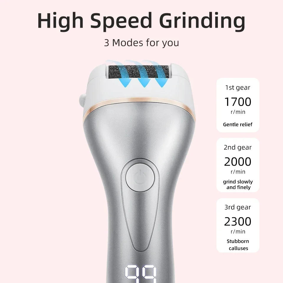 Description Picture 5 of itemRechargeable Electric Foot File Callus Remover Machine Pedicure Device Foot Care Tools Feet For Heels Remove Dead Skin pedicure
