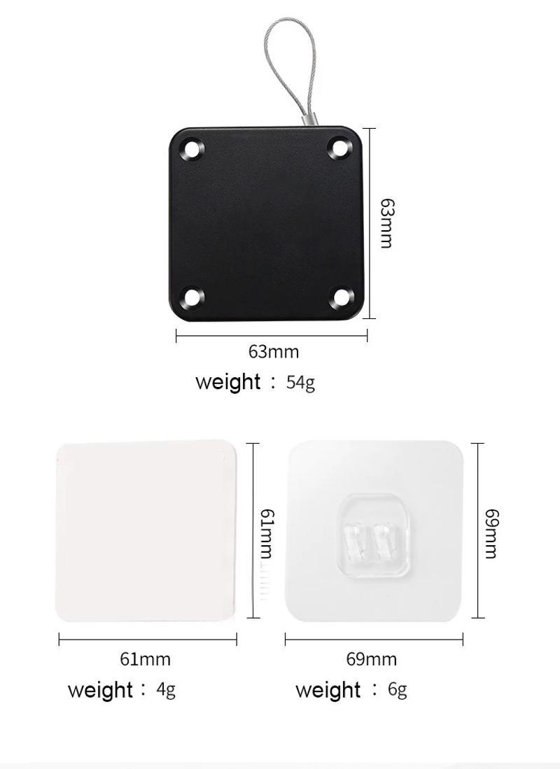 Description Picture 6 of item1pc Black Punch Free Automatic Sensor Door Closer Automatic Shutdown Device Non Punching Telescopic Sliding Door Device