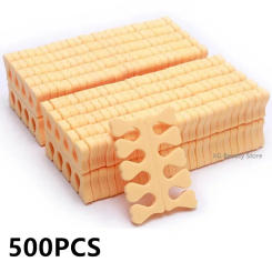 Wholesale 100/200/500pcs Beige Sponge Finger Toe Separators Nail Polish Separators Manicure Pedicure Nail Art Tool Feet Care