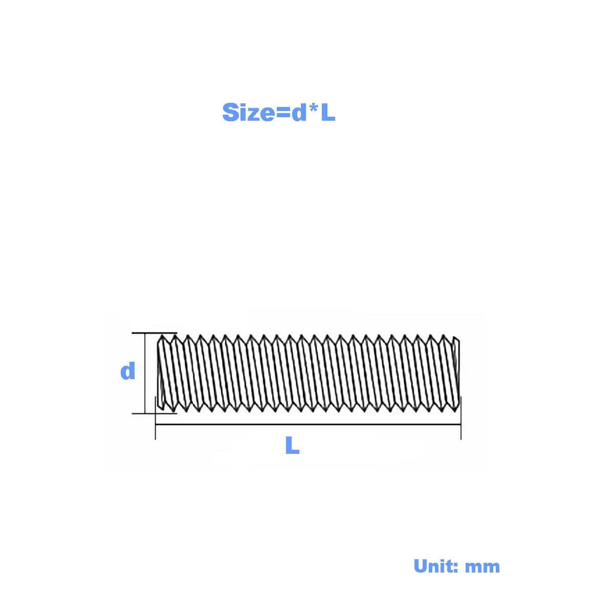 Aluminum Alloy Screw Thread Bar, Fully