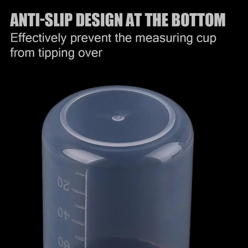Description Picture 5 of item1/12PCS 100 ML Graduated Measuring Cup Transparent Plastic Pour Laboratory Container Spout Without Handle Kitchen Bar Supplies