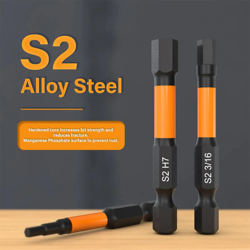 Description Picture 3 of item10pcs Impact Hex Head Allen Wrench Drill Bit Set ,50-100mm H1.5-H8 Hex-Shank S2 Steel Hex Screwdriver Bits Metric Magnetic