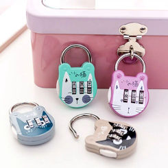 Mini Number Code Gym with Key Zinc Alloy Diary Book Luggage Locks Suitcase Lock Padlock Hardware