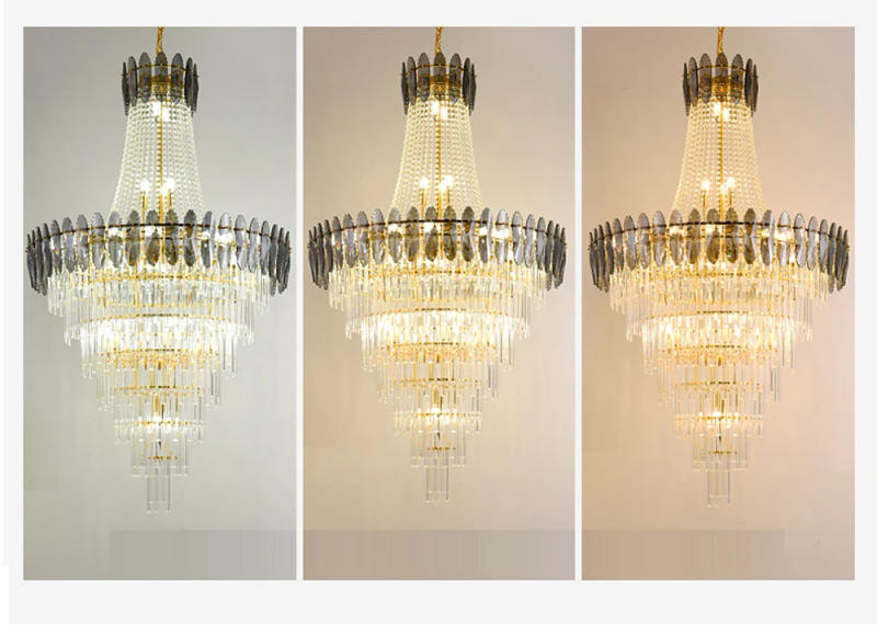 Description Picture 5 of itemLuxury E14 LED k9 Crystal Gold Silver 2024 Ceiling Chandelier Lighting Lustre Suspension Luminaire Lampen For Living Room