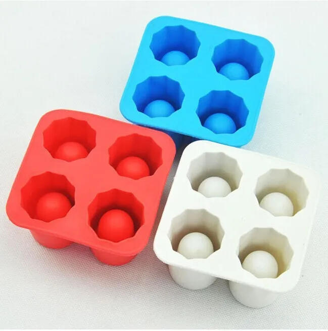 Description Picture 5 of item4 Cup Shape Silicone Ice Cube Mold Shot Glass IceMould Ice Cube Tray Summer Bar Party Beer Ice Cocktail Cold Drinking Tools