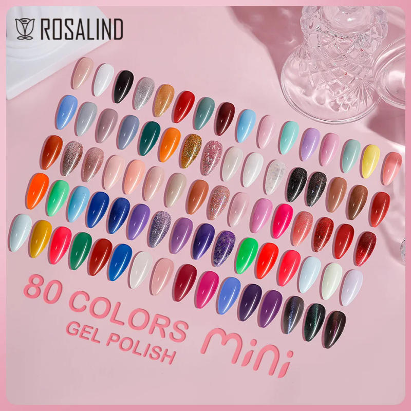 Description Picture 2 of itemROSALIND Summer Green Color Nail Gel Polish Shiny Hybrid Varnish Semi Permanent Top Base Primer Coat Gel Nail Polish Nail Art