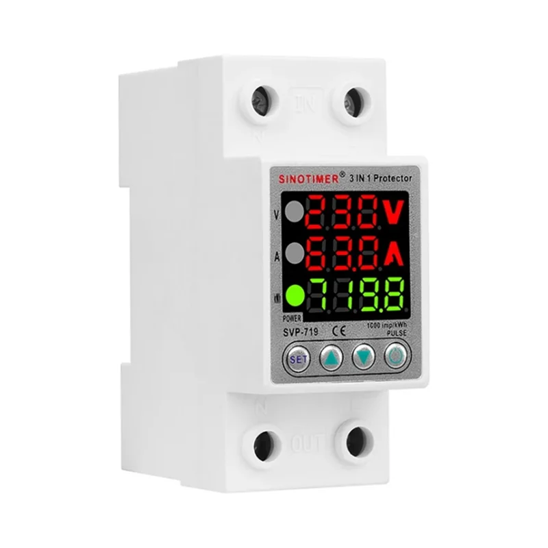 Description Picture 4 of itemAEE8-SINOTIMER 220V Adjust Voltage Relay Over Under Voltage Protector Over Current Limit Wattm KWH Energy Meter Power Comsumptio