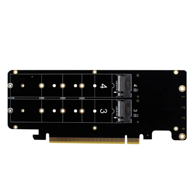 Description Picture 2 of itemPCIe to M2 Riser Card for NVME M.2 M-Key 2240 2260 2280 22110 SSD 2U PCI-E Expansion Card 4-Bay RAID PCI Express Adapter