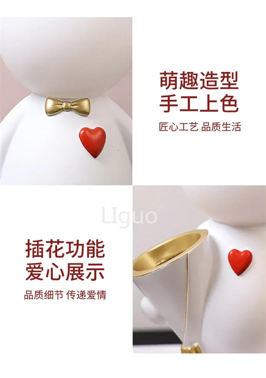 Description Picture 4 of itemNordic luxury cartoon white doll night lights bedroom bedside table decorative lamp desk wedding gift night lamps fixtures