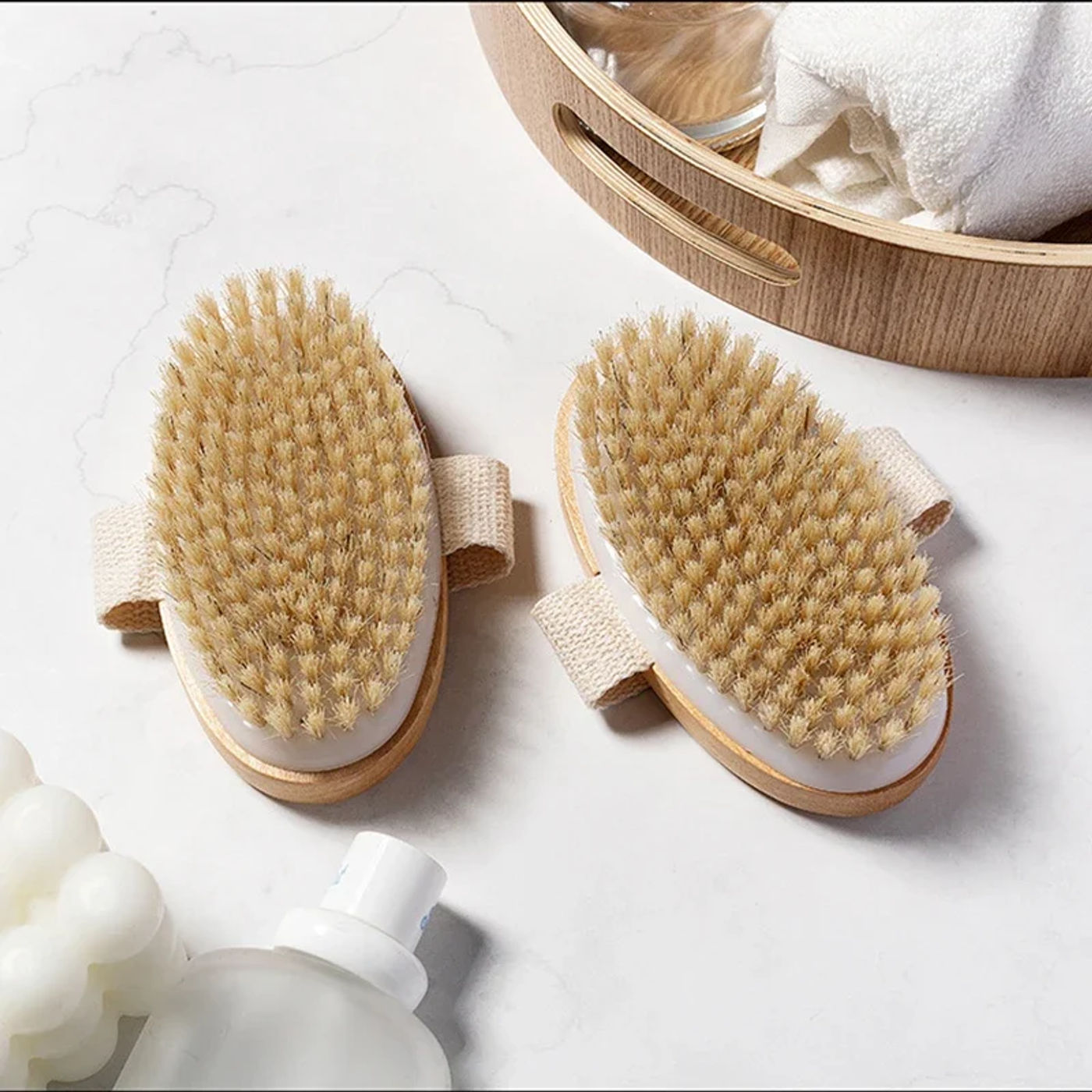 Description Picture 6 of itemNatural  Bristle Brush Soft Wet Dry Skin Body SPA Brush Bath Massager