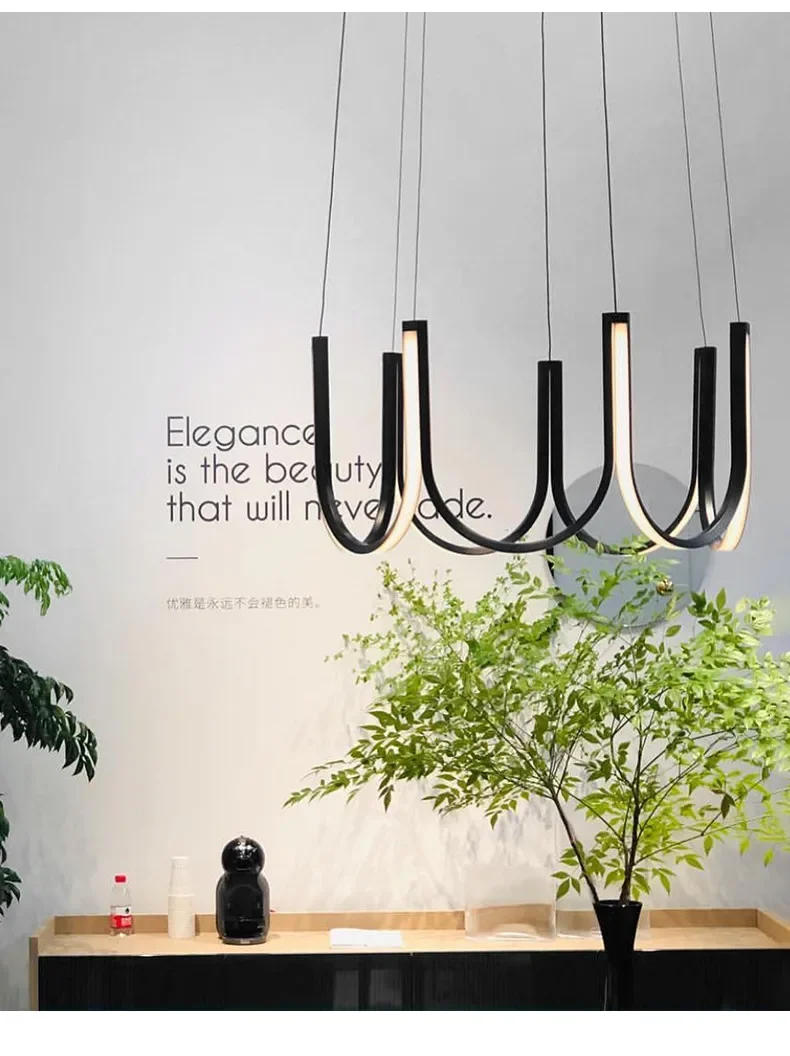 Description Picture 6 of itemModern Chandelier Nordic Minimalism Hanging Lamp LED Droplight Aluminium Pendant Light for Home Decor Living Room Lustre